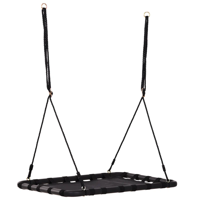 Nestschommel zwart 100x76x4 cm – Comfortabel schommelzitje voor urenlang speelplezier