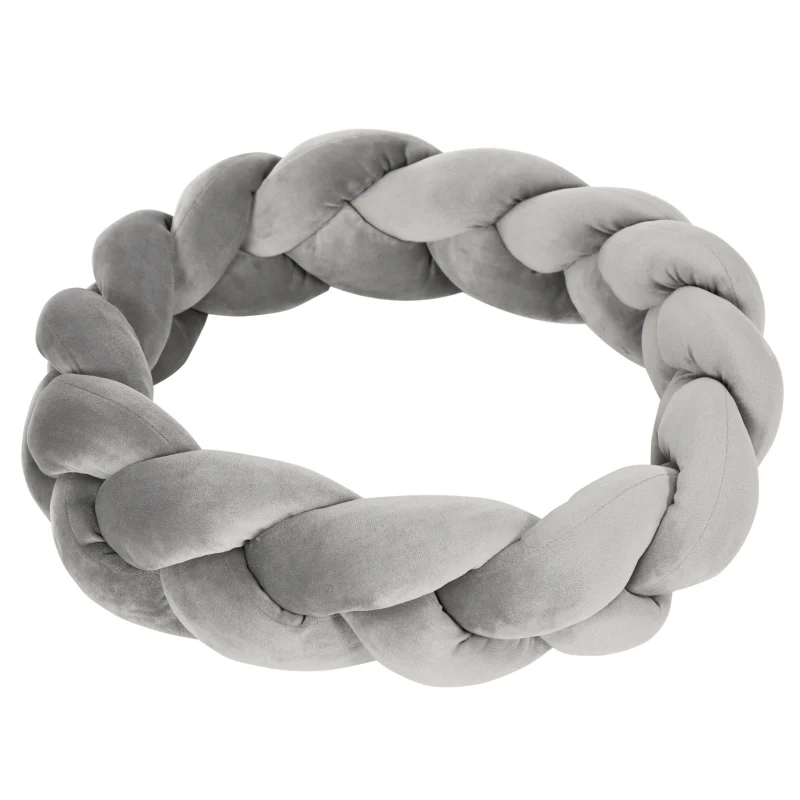 Ronde hondenmand kattenmand met wasbaar kussen – grijs – Ø55×14 cm