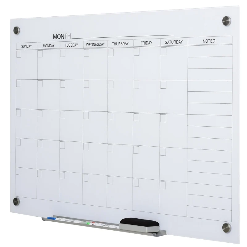 Magnetisch whiteboard maandplanner met aluminium frame – 90x60 cm