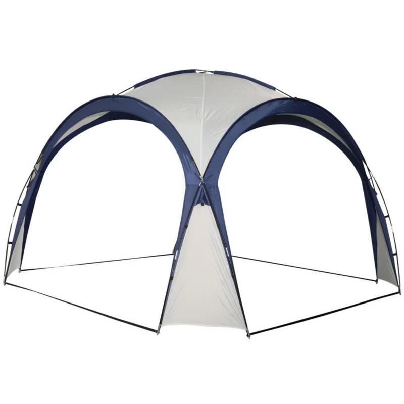 Cremewitte dome partytent 3,5x3,5 m met UV-bescherming voor tuin en terras
