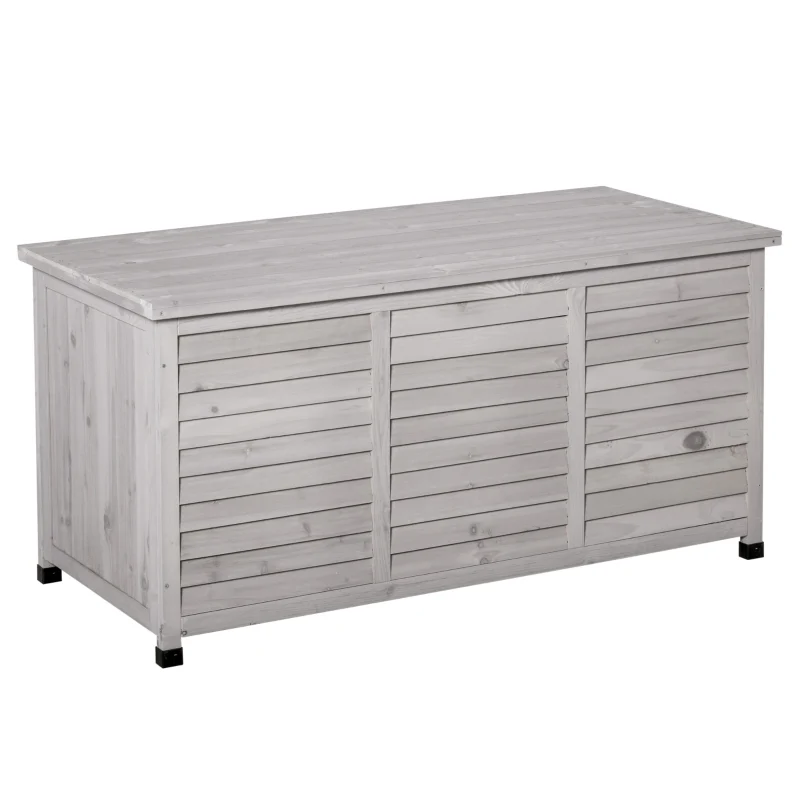 Tuinkist kussenbox 127x56x60 cm grijs hout voor comfort en slimme opslag