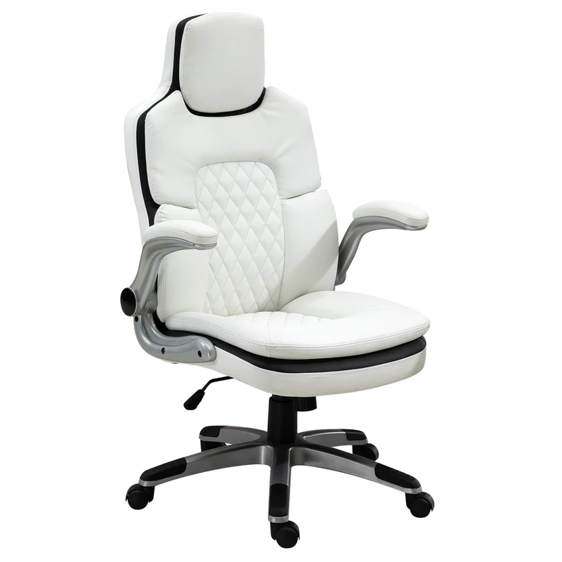 Ergonomische bureaustoel wit verstelbaar 69x67x113-121 cm voor optimale ondersteuning