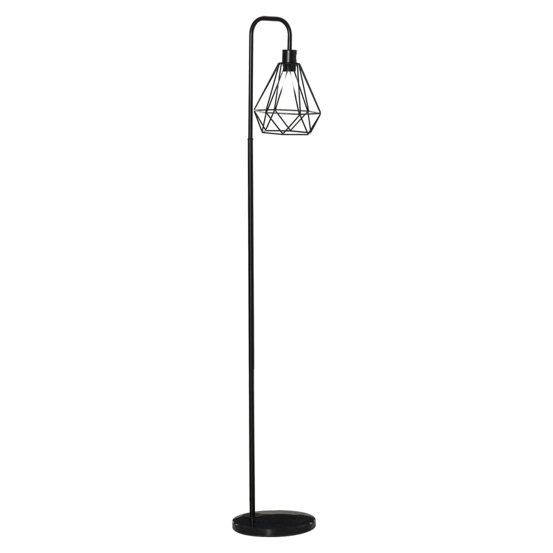 Industriële zwarte vloerlamp ø25x152 cm voor een stijlvolle en robuuste lichtbron
