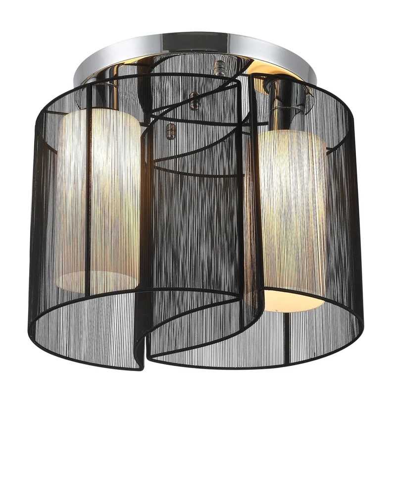 Moderne zwarte plafondlamp met 2 lichtpunten – ø47,5 x 33 cm, E27 fitting