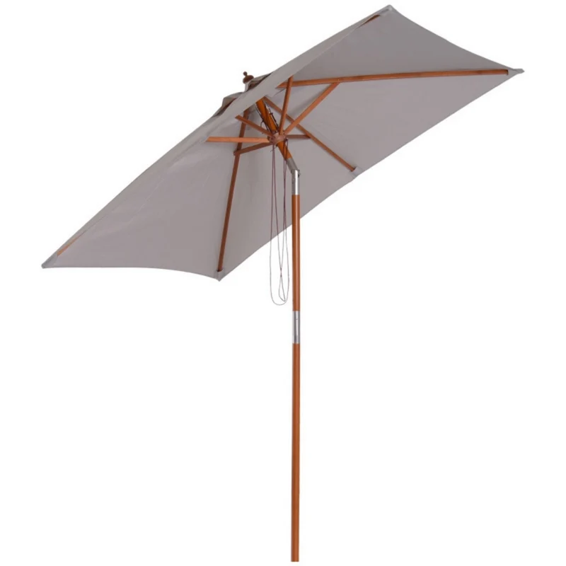 Rechthoekige luxe balkonparasol 200 x 150 cm grijs met knikbaar en UV-bescherming