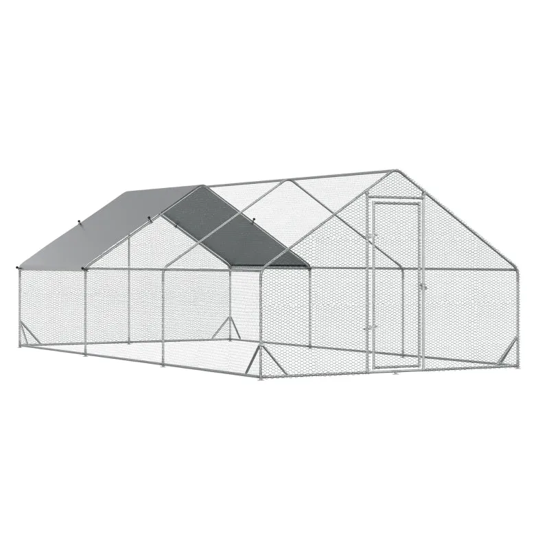 Ruim stalen kippenhok 3x6x2 meter voor 12 tot 18 kippen