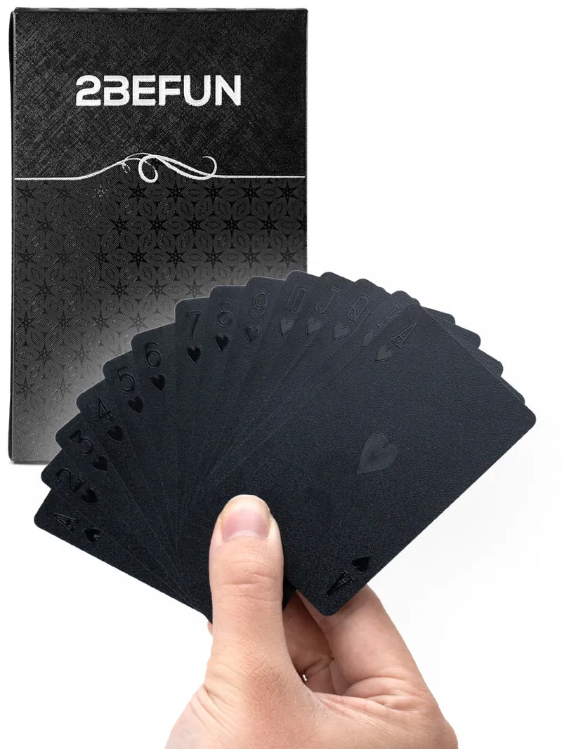2BEFUN Luxe Waterdichte Speelkaarten - Kaarten - Pokerkaarten - Zwart