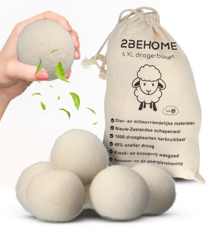 2BEHOME 6XL Drogerballen Voor Wasdrogers - Wasdrogerballen - Wit
