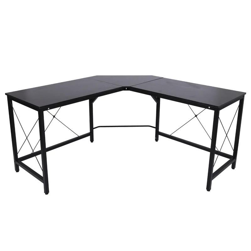 Zwart L-vormig Hoekbureau 150x150 cm Zwart