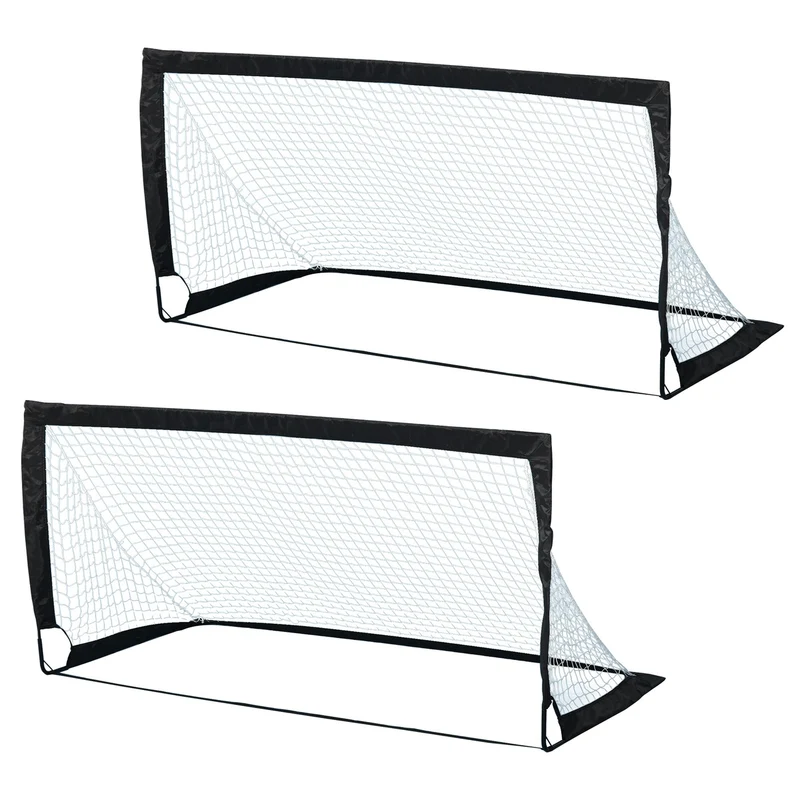 Opvouwbare voetbaldoelen 186x90x89 cm – set van 2 – zwart