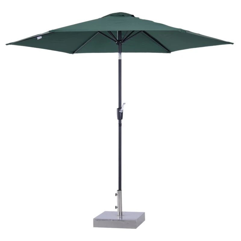 Groene balkonparasol 270 cm – knikbaar en met handslinger