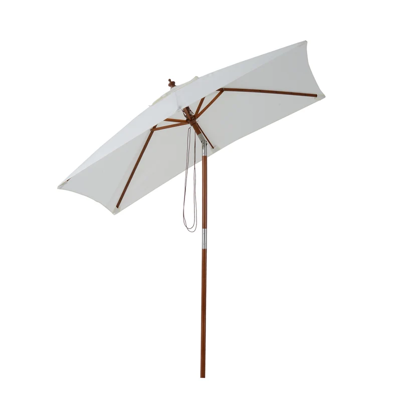 Rechthoekige luxe balkonparasol 200 x 150 cm creme met knikbaar en UV-bescherming