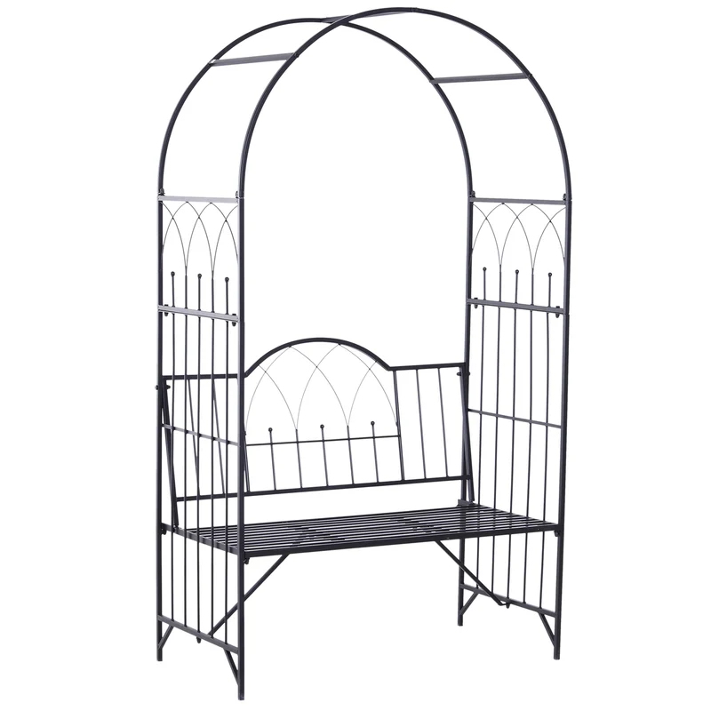 Tuinbank met rozenboog 115 x 59 x 203 cm
