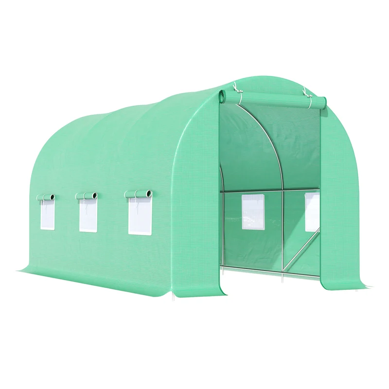 Tunnelkas L 450x200x200 cm groen als tuinkas en kweekkas
