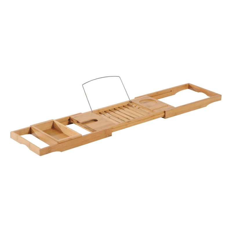 Verstelbare Bamboe Badplank met Houder – 75–109 cm