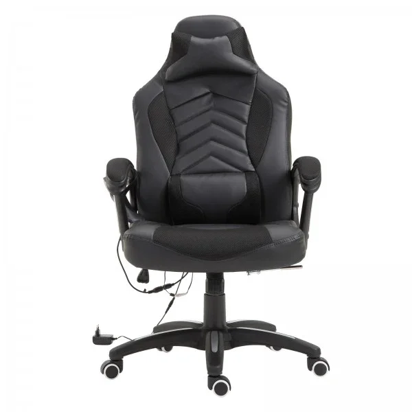 Zwarte Ergonomische Gamestoel met Massage- en Warmtefunctie