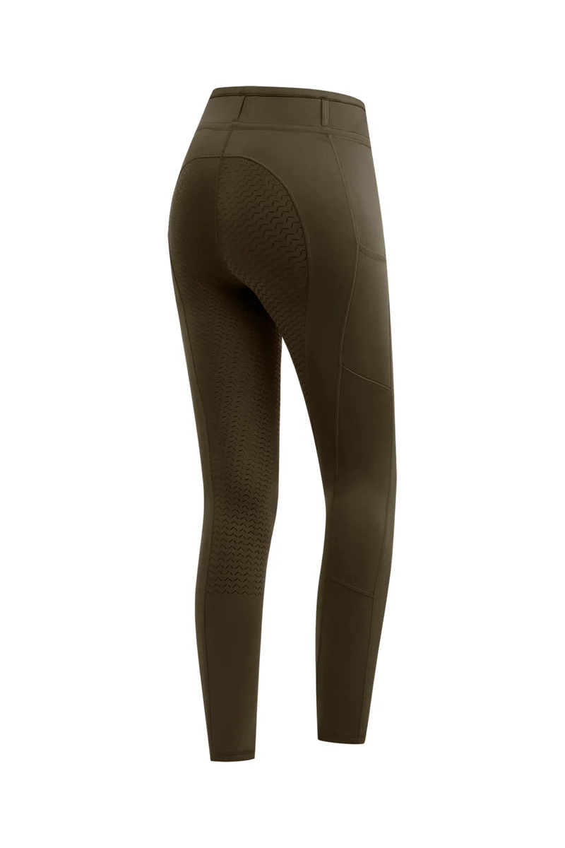 Ella Kids' rijleggings met volledige zit Green Brown 140