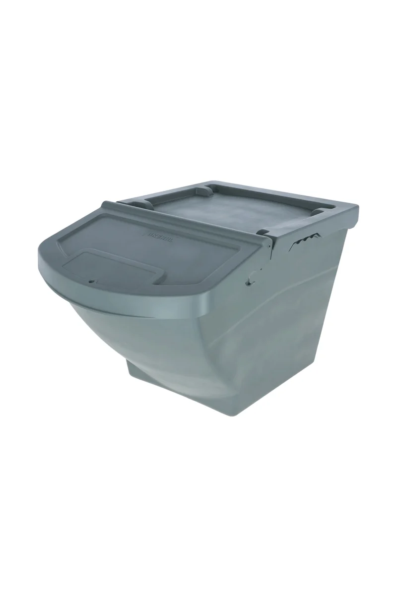 Stapelbare voerbox met deksel, 60 l Grey One Size
