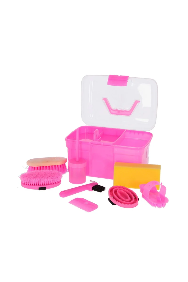 Kinder poetsbox met inhoud Pink One Size