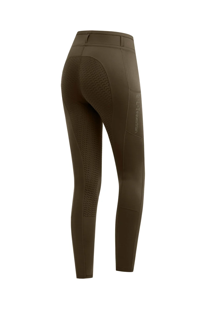 Ella Glam Kinder Rijleggings Green Brown 140