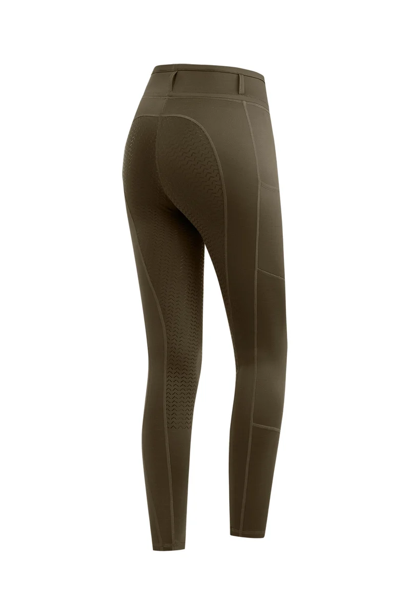Ella Thermo Rijleggings voor Kinderen met Volledige Grip Green Brown 152