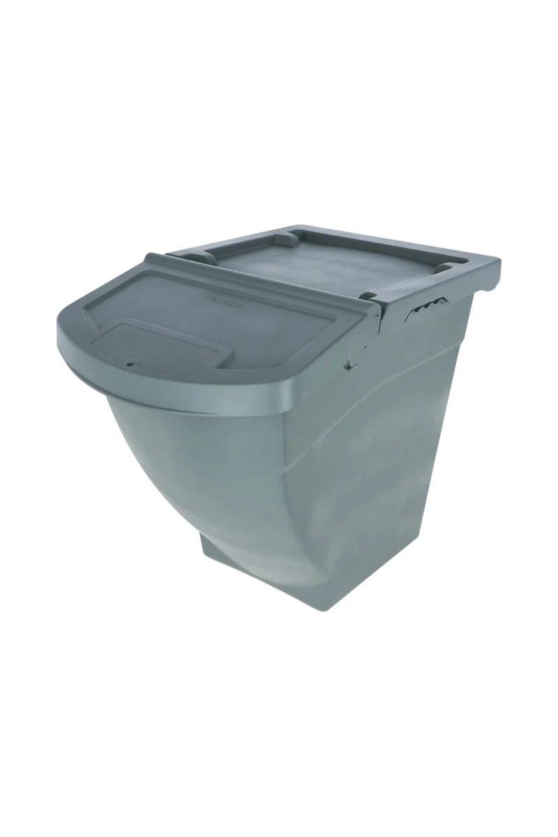voerbak, stapelbaar met deksel, 40 L Grey One Size