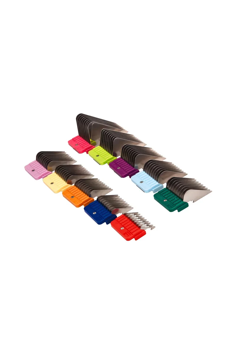 metalen set van 10 opzetkammen Mixed Colors One Size