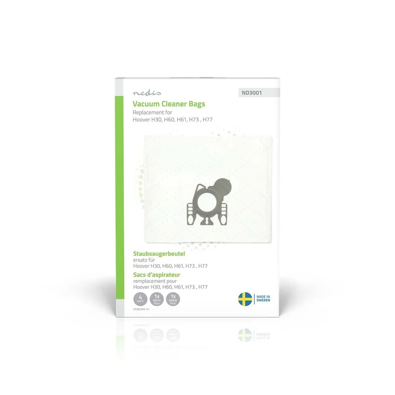 Stofzuigerzak 4 Stuks - Synthetisch - Meest verkocht voor: Hoover H60 / Hoover H61 / Hoover H73 / Hoover H77