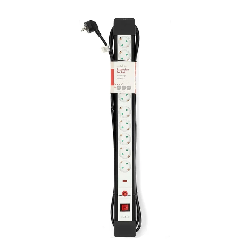 Stekkerdoos met Overspanningsbeveiliging Randaarde stekker / Type F (CEE 7/7) - 3.00m - 3680W