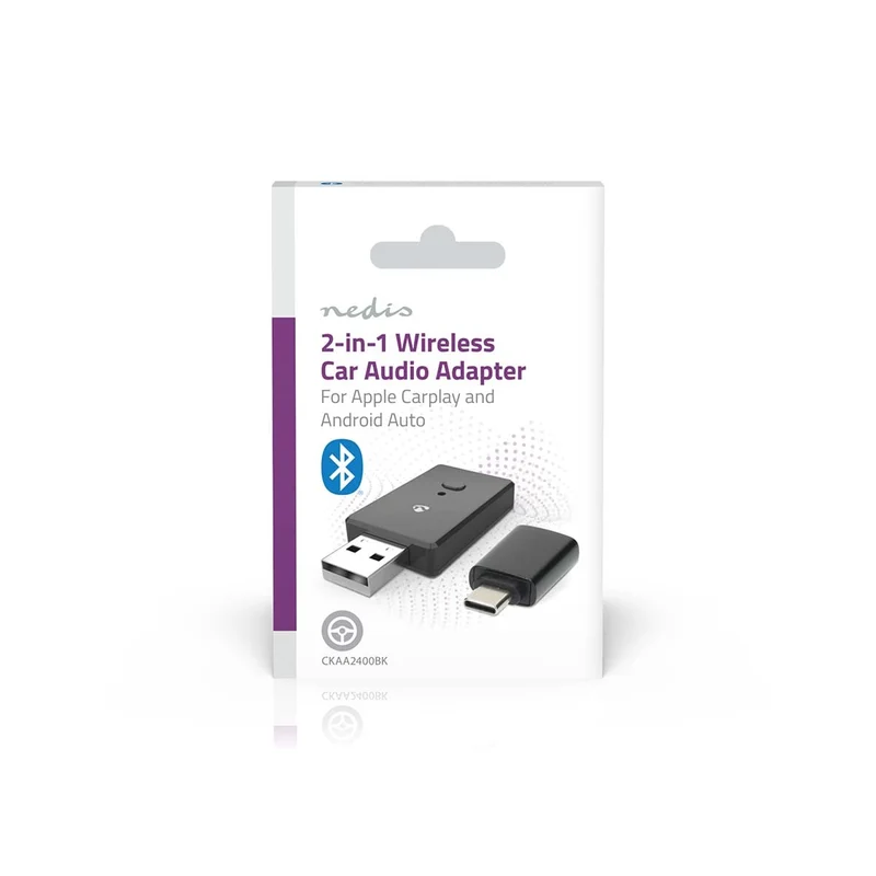 Draadloze Autoradio-adapter Android Auto / Apple Carplay - Zwart