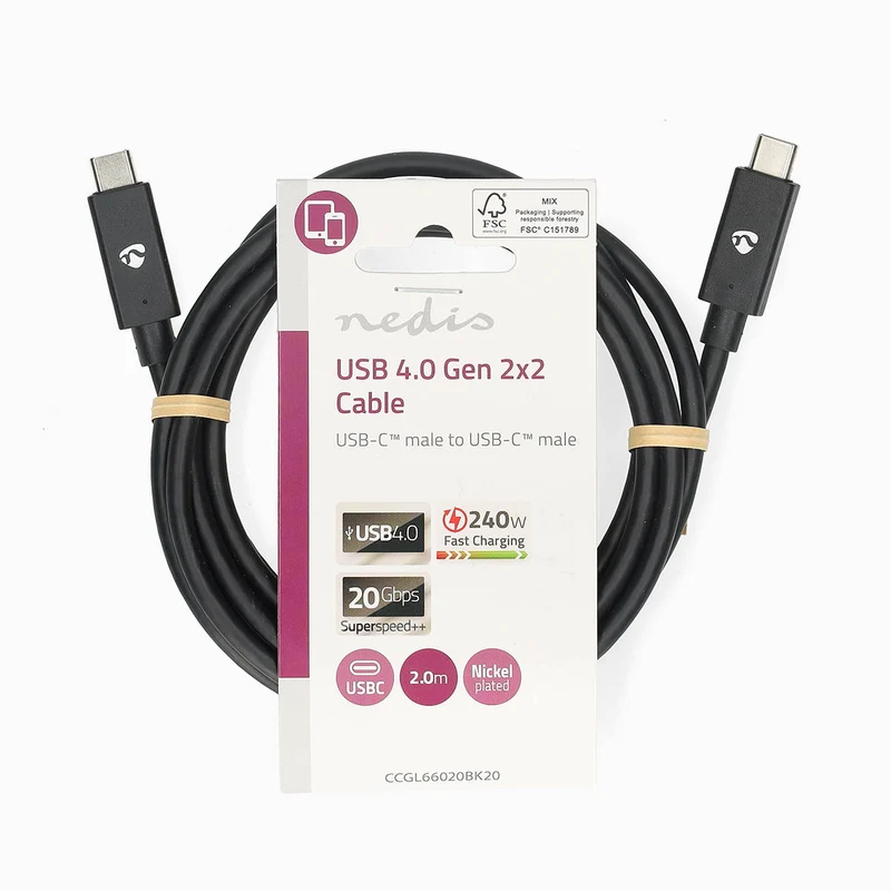 USB-Kabel USB 4.0 Gen 2x2 - USB-C™ Male - USB-C™ Male