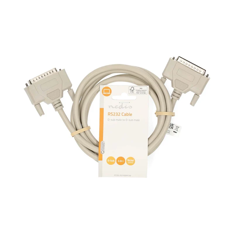 Seriële Kabel D-SUB 25-Pins Male - D-SUB 25-Pins Male - Vernikkeld