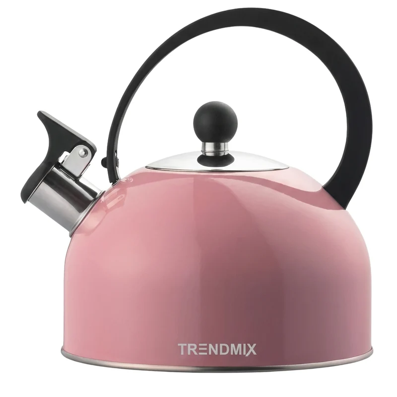 Trendmix Fluitketel Roze 2,5 Liter – Lichtgewicht RVS – Cool-Touch Handvat – Geschikt Voor Inductie, Gas En Alle Warmtebronnen