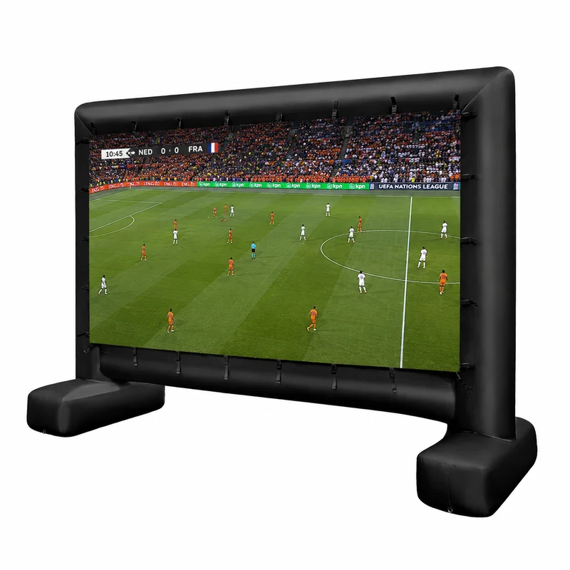 Trendmix HD 4K Opblaasbaar Projectiescherm - 16:9 Dubbelzijdig Buitenprojectiescherm - 405 x 144 x 308 cm Zwart