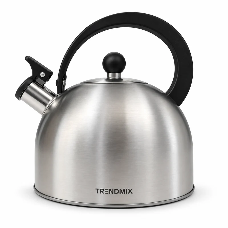 Trendmix Fluitketel geborsteld RVS 2,5 Liter – Lichtgewicht – Cool-Touch Handvat – Geschikt Voor Inductie, Gas En Alle Warmtebronnen