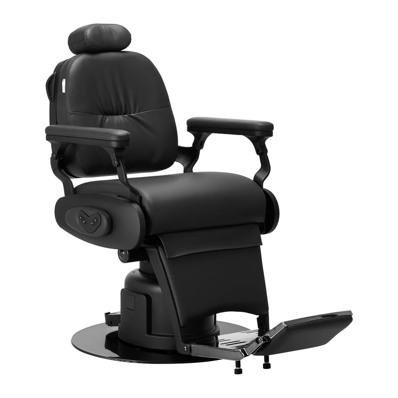 Gabbiano Duke Elektrische Barber Chair Zwart – Luxe Professionele Barberstoel met Elektrische Hoogteverstelling, Kantelbare Rugleuning & 360° Rotatie