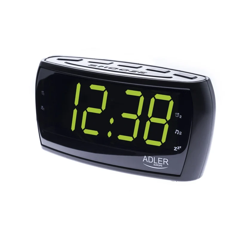 Adler AD 1121 Wekkerradio – Digitale Wekker met Radio – Groot LED Display – Dubbel Alarm & Snooze – Zwart