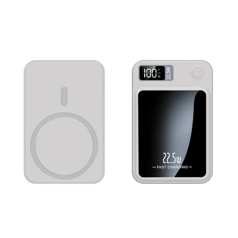 Draadloze Powerbank 20000mAh met Qi-Lader Smartphone Tablet Mobiele Oplader LED-Display Snel Laden Compact | Sansoti