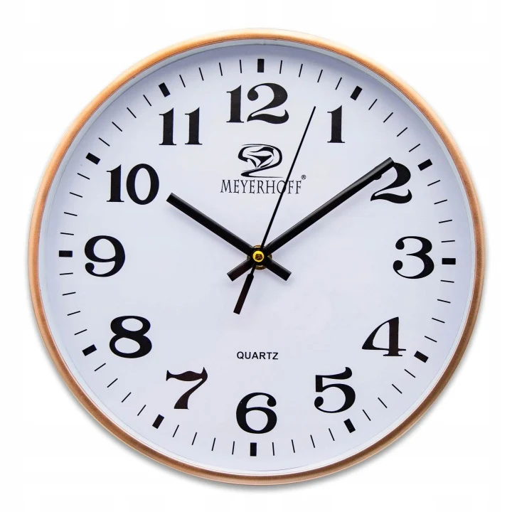 Wandklok 25 cm Houtlook – Stille Analoge Klok met Grote Cijfers