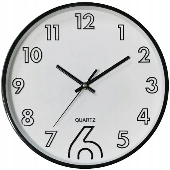 Zwarte Wandklok 28,4 cm – Stille Analoge Klok