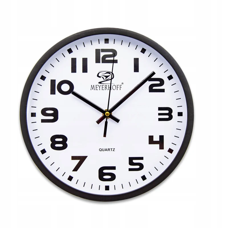 Witte Wandklok 25 cm – Stille Analoge Klok met Grote Cijfers