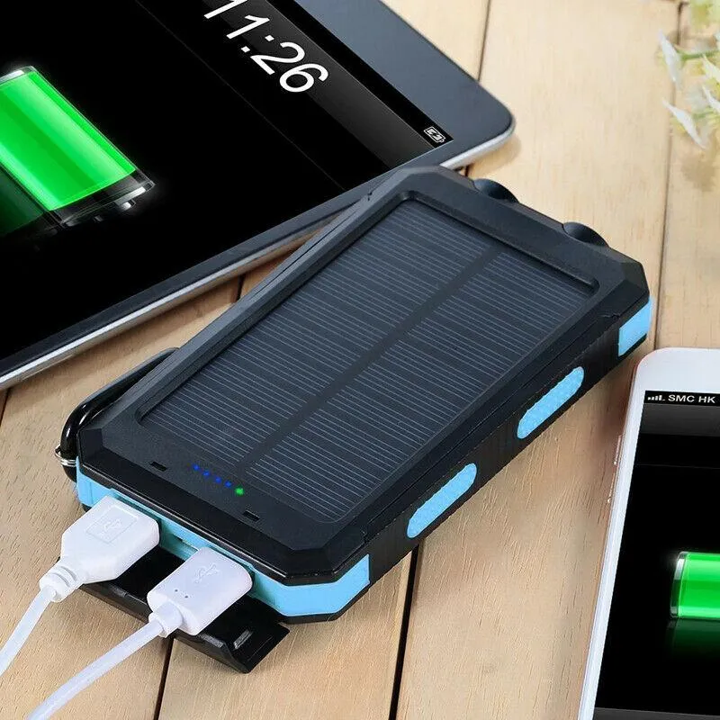 Zonne-oplader Waterdichte Power Bank - 20000 mAh Externe Batterij