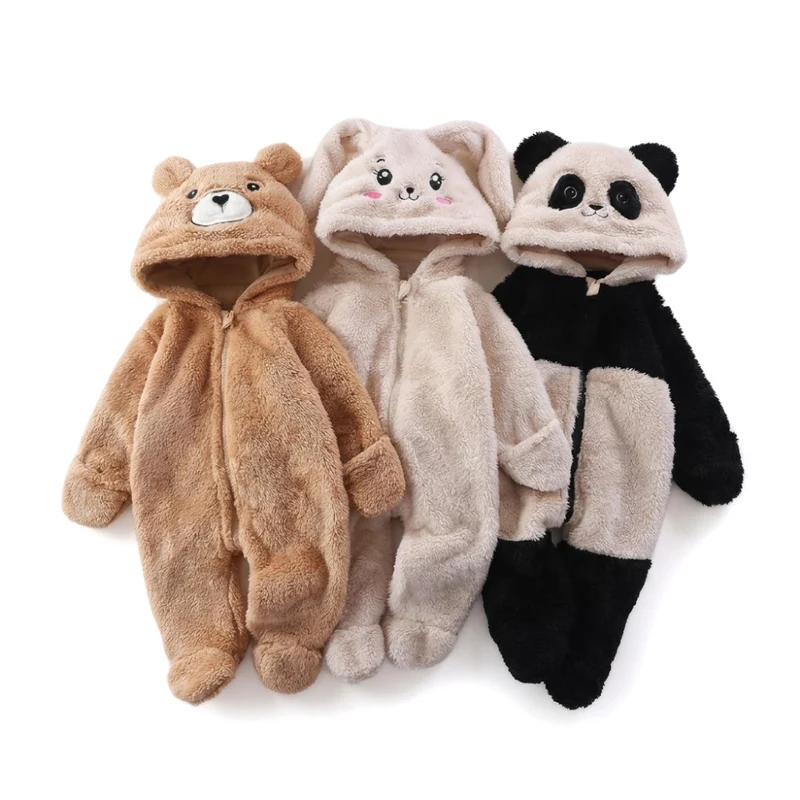 SnugglePaws – Zachte Fleece Baby Onesie met Dierenontwerp