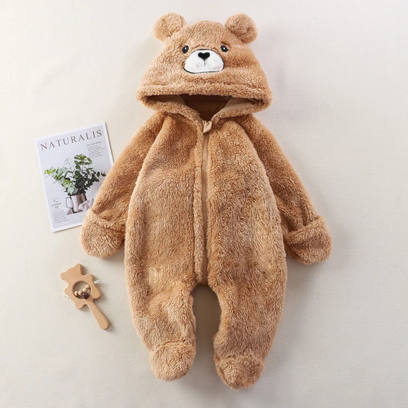 SnugglePaws – Zachte Fleece Baby Onesie met Dierenontwerp
