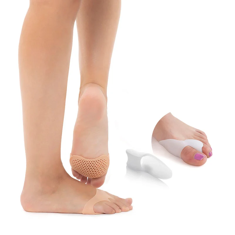 Pack Almohadillas Metatarsianas de Gel de Silicona y Corrector Protector de Silicona para Juanetes InnovaGoods