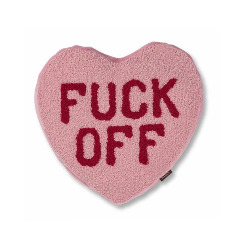 Bitten Huggable Fuck Off hart warmtekussen roze