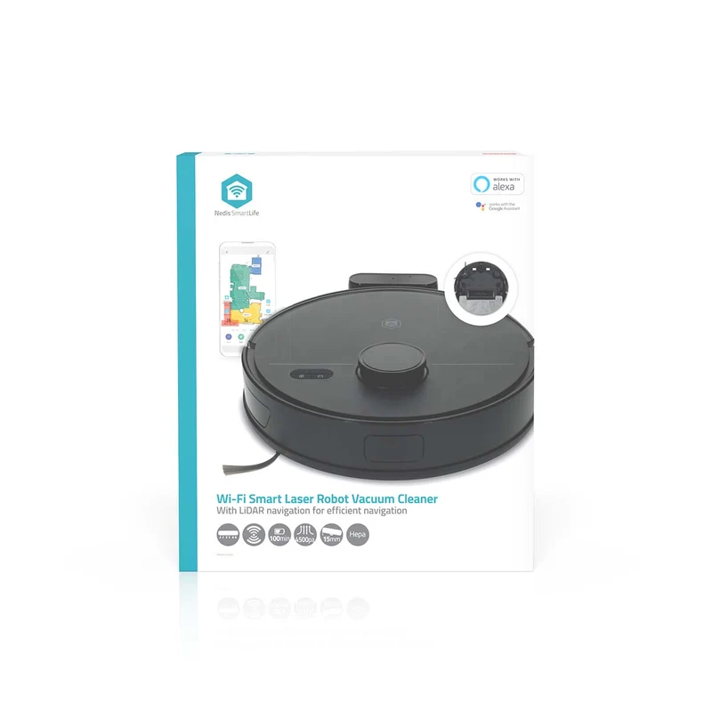 SmartLife Robotstofzuiger Navigatiemethode: Laser navigatie - Wi-Fi - Capaciteit opvangreservoir: 0.59l