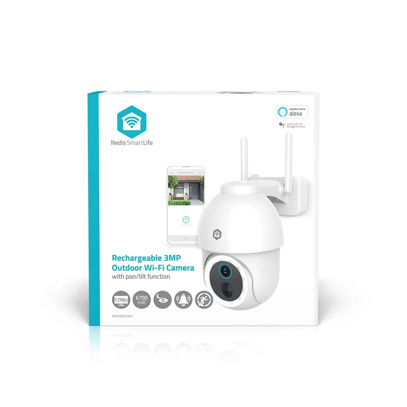 SmartLife Camera voor Buiten Spotlight - 3MP Full HD 1296p - Pan tilt