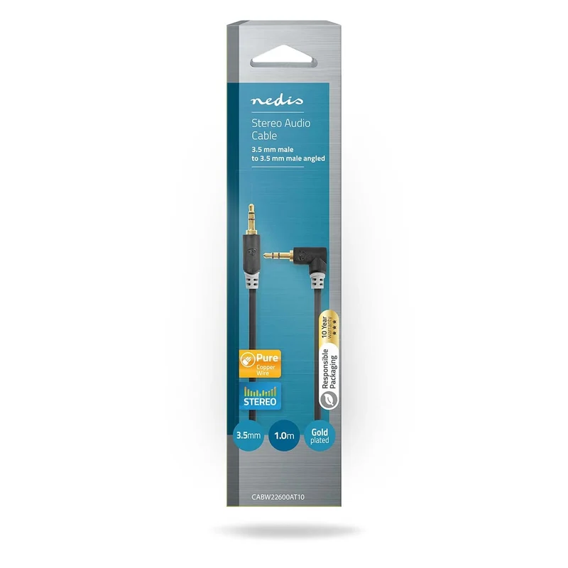 Stereo-Audiokabel 3,5 mm Male - 3,5 mm Male - Verguld