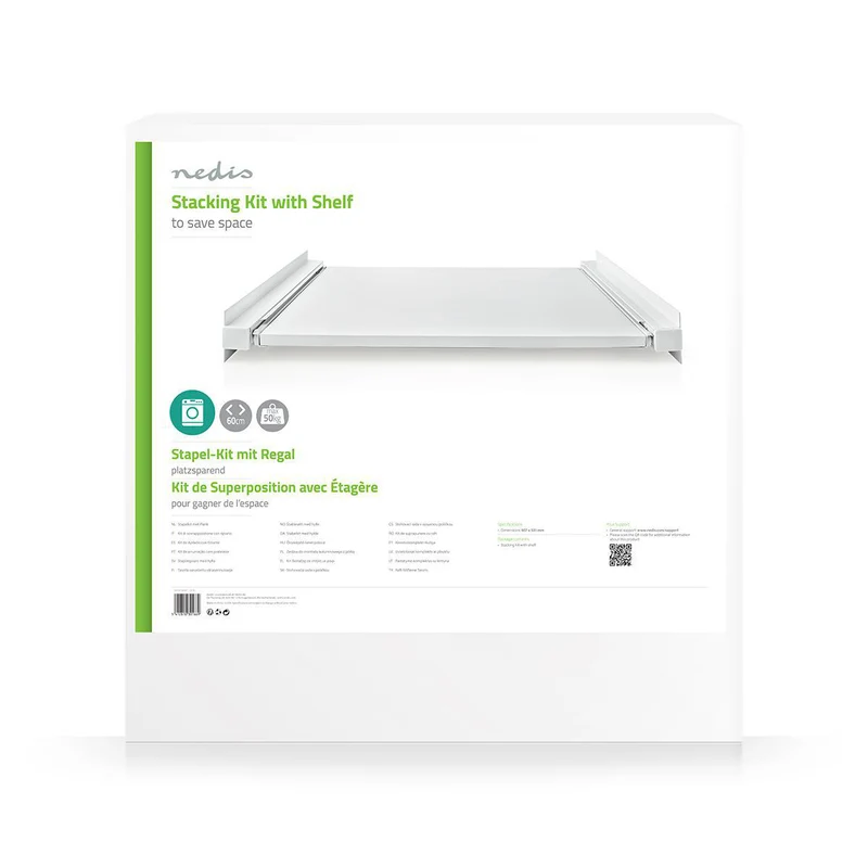Universele Stapelkit voor Wasmachine en Wasdroger Uittrekbare plank - Wit